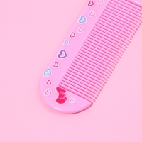 Набор с зеркалом и расчёской &laquo;Сердце&raquo;, 12 &times; 6,1 см, цвет нежно - розовый