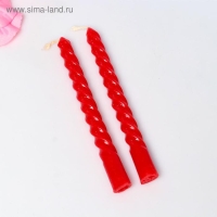 Набор свечей витых, 1,5х 15 см, 2 штуки, аромат роза