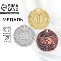 Медаль призовая 021, d= 4 см. 1 место. Цвет золото. Без ленты