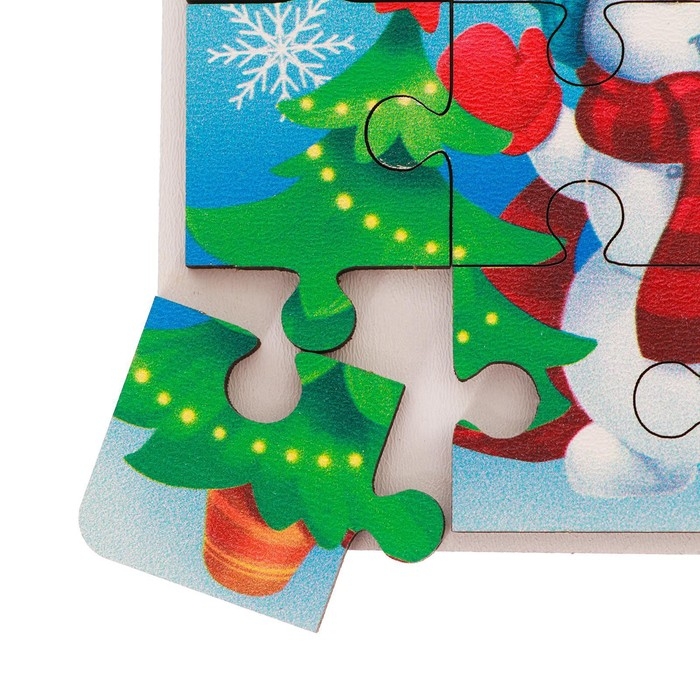 Деревянный пазл &laquo;Новый год! Снеговичок&raquo;