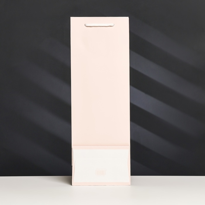 Пакет-переноска для цветов с PVC окном 12,5 &times; 8,5 &times; 36 см, розовый