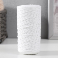 Шнур для вязания без сердечника 70% хлопок, 30% полиэстер 1мм 200м/60&plusmn;10гр (01-белый)