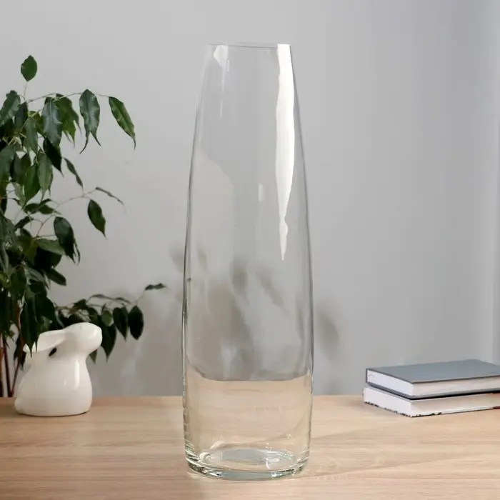 Ваза CONE, d=10 см, 49&times;14 см, стекло, прозрачная