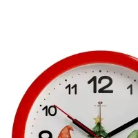 Будильник "Веселые гномы", плавный ход, d=15см, красный