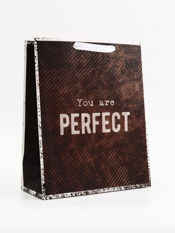 Пакет подарочный вертикальный "YOU are PERFECT", 26 &times; 32 &times; 12 см