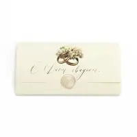 Конверт для денег с наклейкой, &laquo;С днём свадьбы&raquo;, тиснение, 17.5 х 9 см