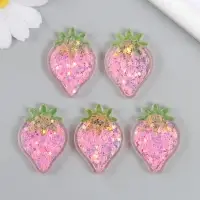 Шейкер для творчества акрил "Клубничка" с глиттером 0,5х3х4,2 см