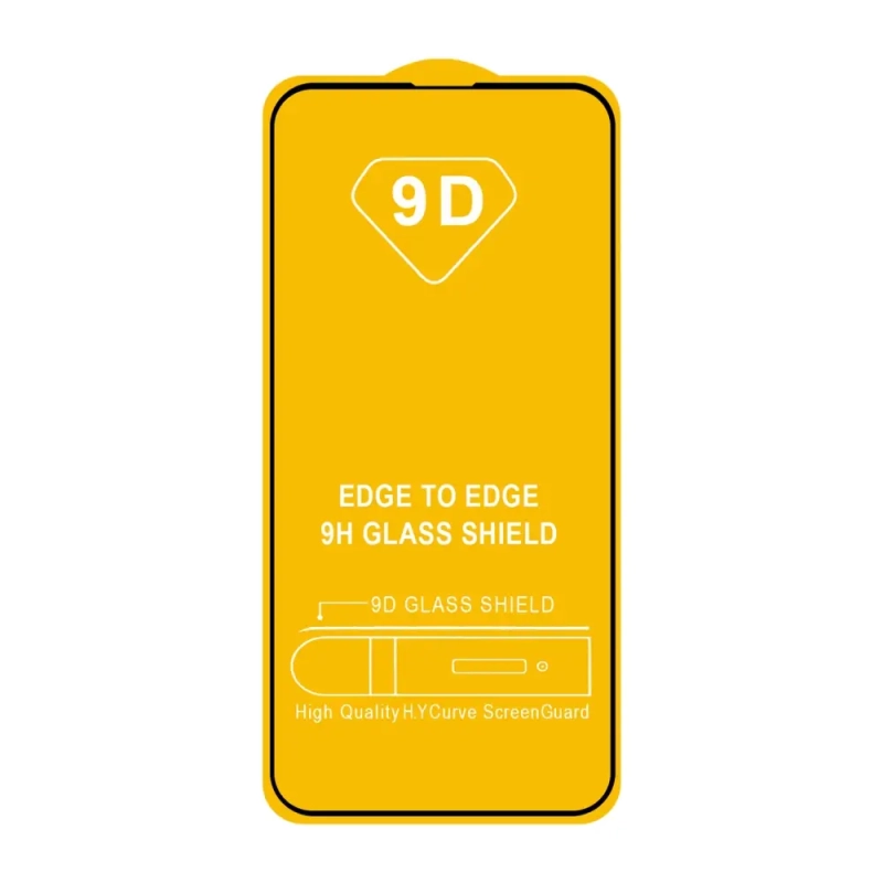 Защитное стекло iPh 13/13 Pro/14/16e Full Glue с рамкой 2.5D черное