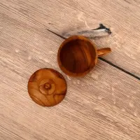 Кружка с крышкой, 11&times;8.5&times;10.5 см, тиковое дерево