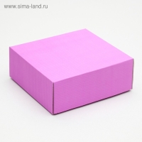Коробка сборная, крышка-дно, сиреневая, 14,5 х 14,5 х 6 см