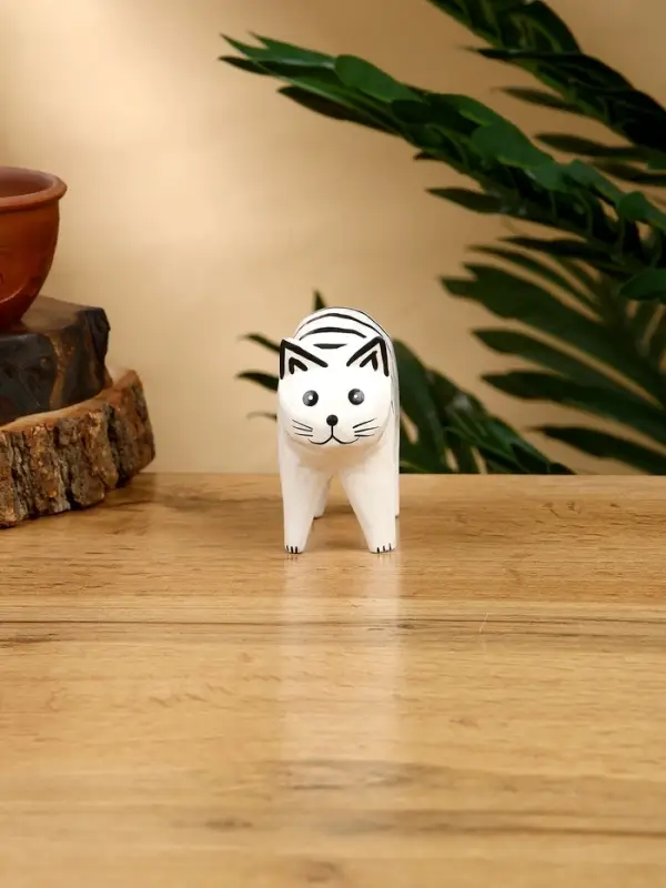 Набор сувенирный "Кошки" дерево H 7.5; 7; 5.5 см, цв. белый