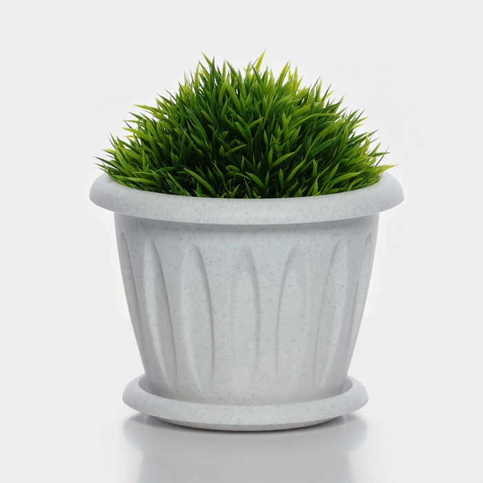 Горшок с поддоном &laquo;Фелиция&raquo;, 900 мл, цвет мраморный