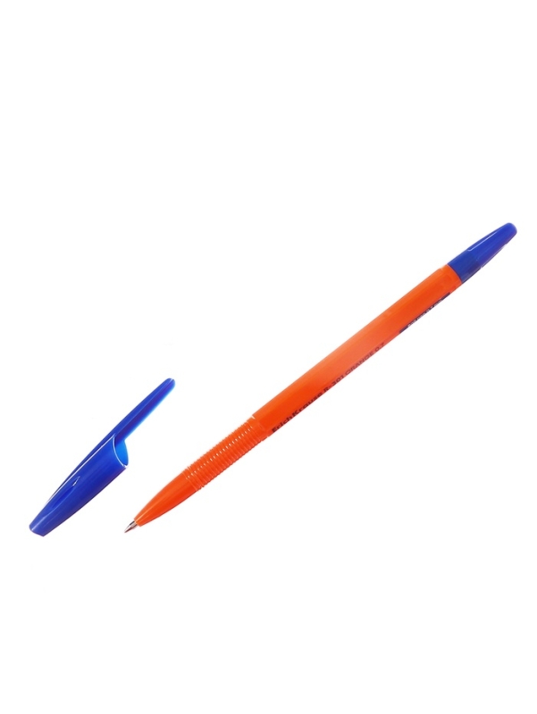 Ручка шариковая ErichKrause R-301 Orange Stick, узел 0.7 мм, чернила синие, длина линии письма 2000 метров, штрихкод на ручке