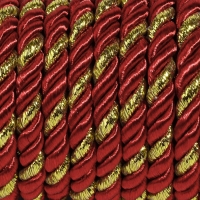 Шнур витой, d = 5 мм, 9 &plusmn; 1 м, цвет бордовый