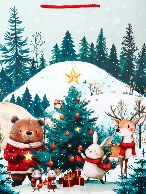 Пакет подарочный новогодний ламинированный, &laquo;Подготовка к Новому Году&raquo; , 33&times;10&times;42.5 см