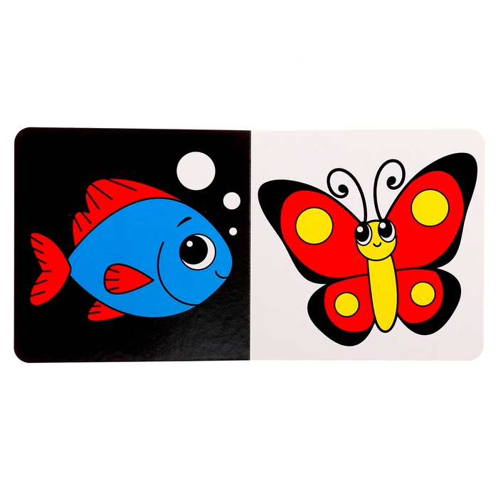 Набор картонных книг &laquo;Контрастные и черно-белые картинки для новорожденных&raquo;, 3 шт. по 10 стр., 0+