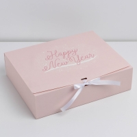 Коробка подарочная новогодняя складная двухсторонняя &laquo;Розовый Новый год&raquo;, 31 х 24.5 х 8 см, Новый год
