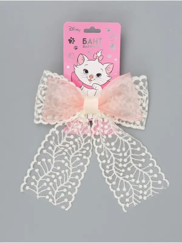 Бант для волос на заколке с вышивкой, Коты аристократы