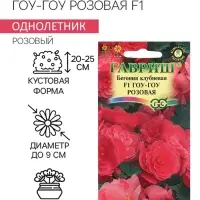 Семена комнатных цветов Бегония "Гоу-гоу", ц/п,  розовая, F1, 4 шт.