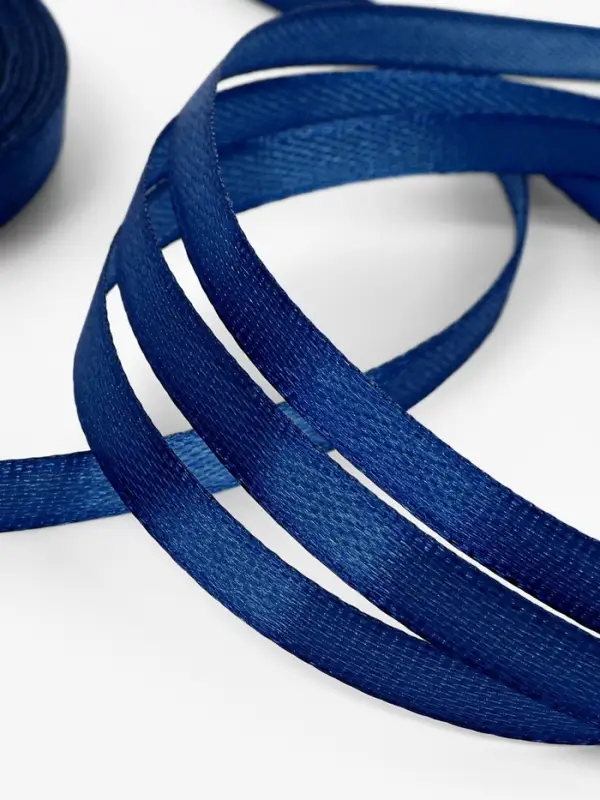 Лента атласная, 6 мм, 23&plusmn;1 м, синяя №120