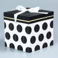 Коробка подарочная самосборная &laquo;Горошек&raquo; 15&times;15&times;15 см