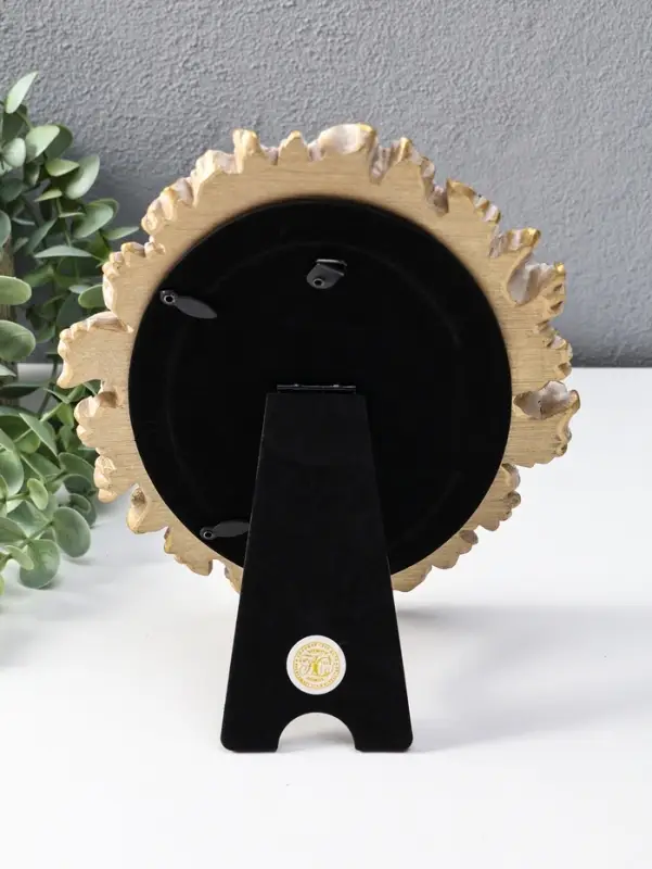 Фоторамка полистоун 10х15 см "Дубовые листья" белая с золотом 18х2х23 см