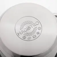 Кастрюля Magistro Klimena, 2,5 л, нержавеющая сталь, AISI - 201, крышка-дуршлаг, носик для слива, капсульное дно, индукция