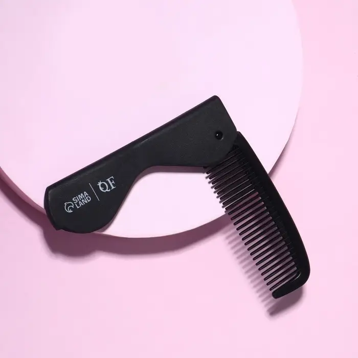 Расчёска складная &laquo;QF&raquo;, 17,5/9,7 &times; 3 см, цвет чёрный