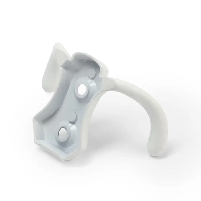 Крючок мебельный ТУНДРА TKD007, двухрожковый, цвет белый