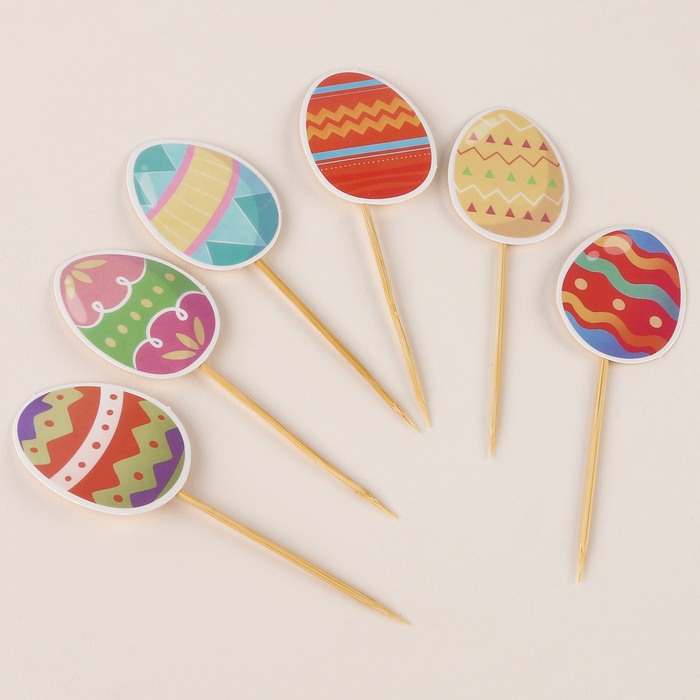 Шпажки &laquo;Пасхальные яйца&raquo;, набор 6 шт.