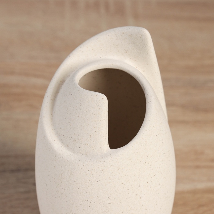 Керамическая ваза декоративная настольная &laquo;Уилстон&raquo;, для цветов, сухоцветов, d-4.5см, 17&times;9.5 см, бежевый