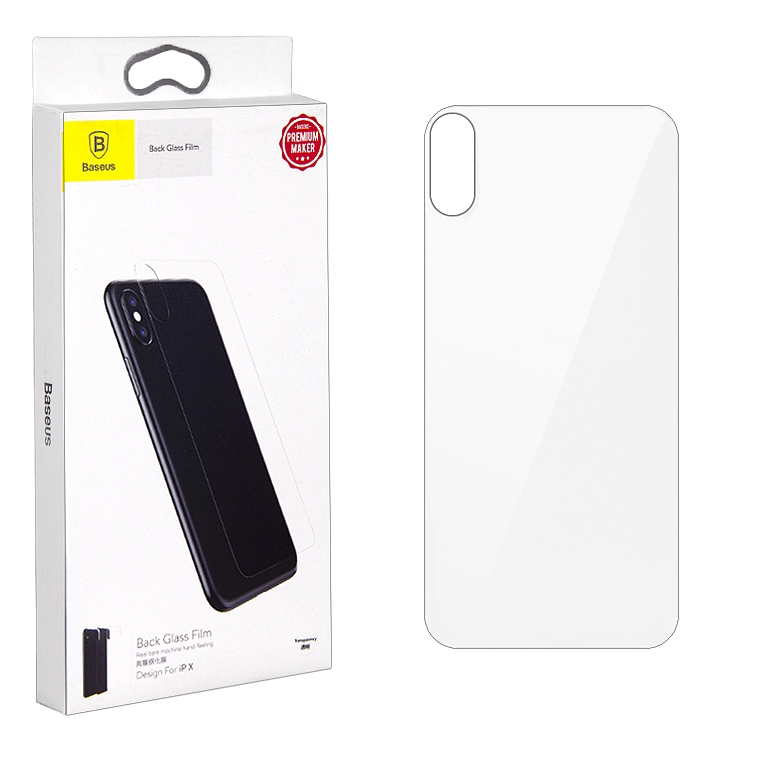 Защитное стекло iPh XS назад 0.33mm Baseus прозрачное