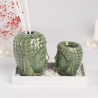 Диффузор керамика + подсвечник "Будды" аромапалочки 3 шт 9х17х10,5 см