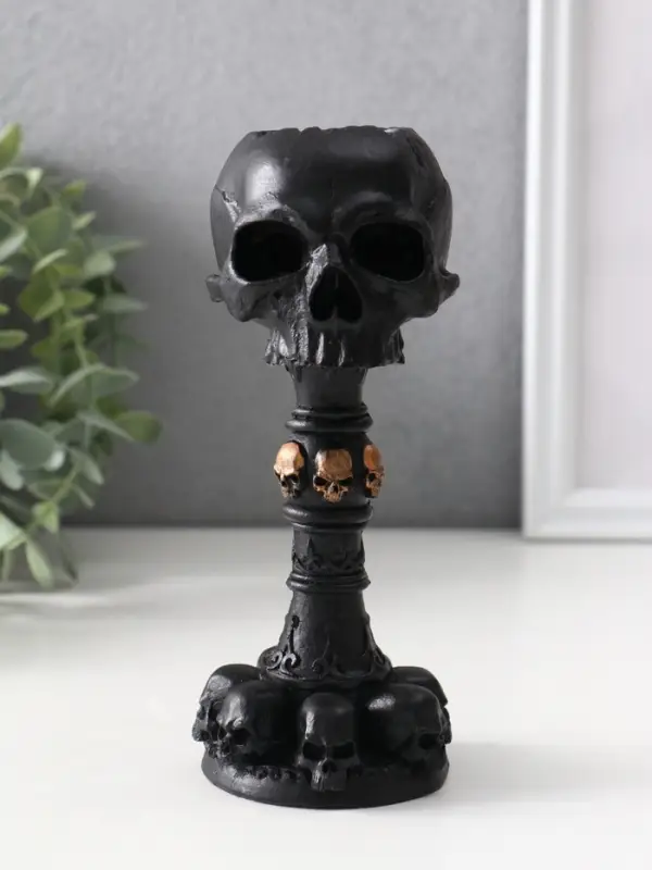 Подсвечник &laquo;Череп на ножке&raquo;, 16&times;6.5&times;7.5 см, чёрный