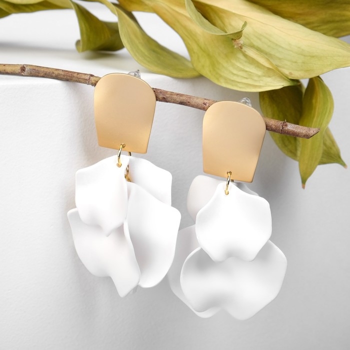 Серьги ассорти &laquo;Ветер&raquo; неровность, цвет бело-золотой