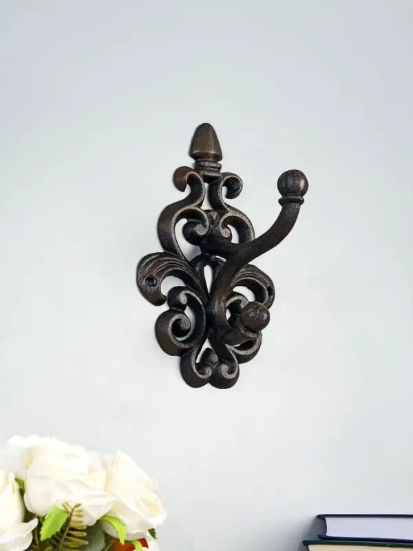 Крючок декоративный чугун "Растительный вензель" 12х12х20 см