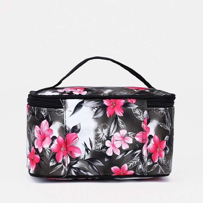 Косметичка на молнии, с ручкой, цвет чёрный