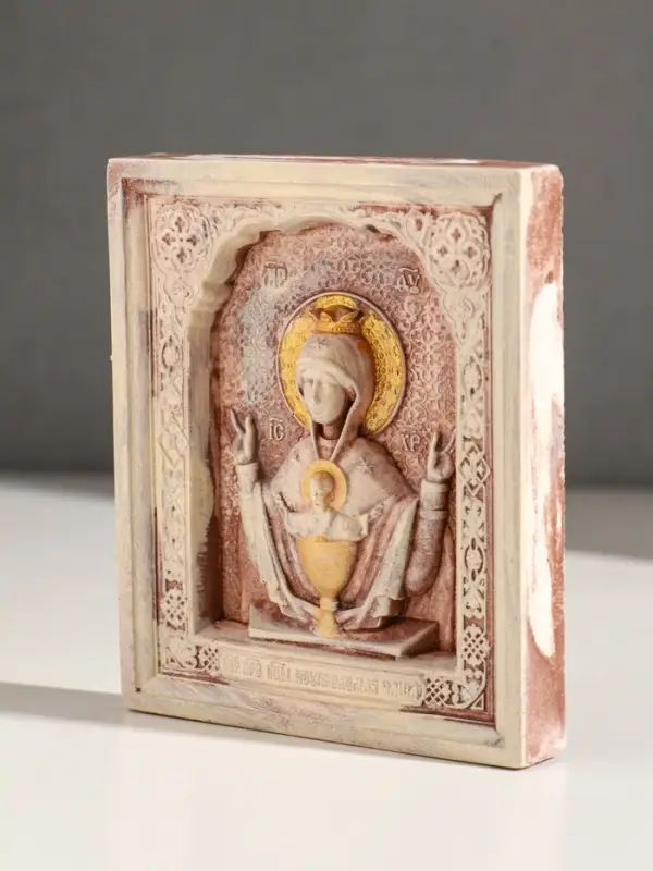 Икона с подвесом "Неупиваемая чаша" размер 12х10х2 см, гипс, роспись