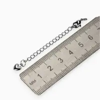 Замок-карабин родированный (набор 5 шт) "Сердце" с удлинительной цепочкой 5см, цвет серебро   108723