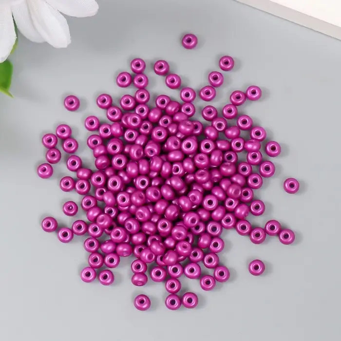 Бисер стекло 6/0 "Сливовый" 15 гр