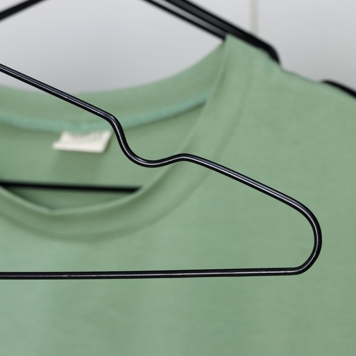 Набор вешалок антискользящих, металл с ПВХ покрытием, 41&times;20&times;0,3 см, 5 шт, цвет черный