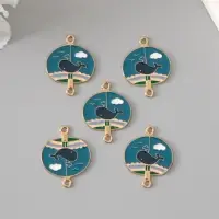 Декор для творчества металл, эмаль "Кит на фоне неба" 2,7х2,1 см