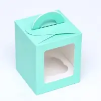 Коробка для 1 капкейка, зеледляя, 9.2&times;9.2&times;11.1 см