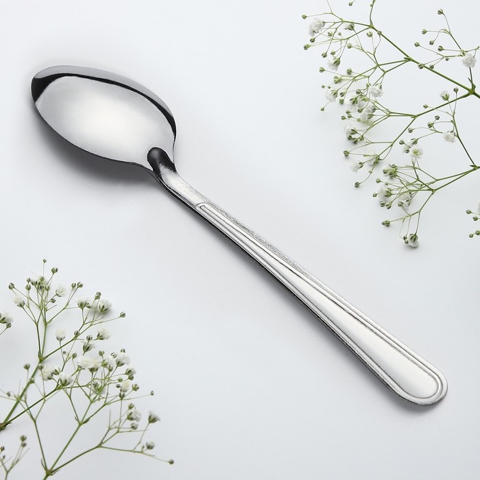 Ложка чайная с гравировкой с 8 Марта &laquo;Анна&raquo;, 3 х 14 см.