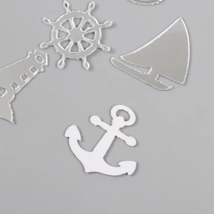 Декоративные элементы для творчества &laquo;Арт Узор. Морская тематика&raquo;, набор 6 шт., пластик зеркальный