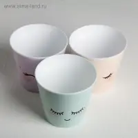 Набор кашпо для цветов 3 в 1 &laquo;Милые глазки&raquo;, 0,8 л, 11 х 12 см