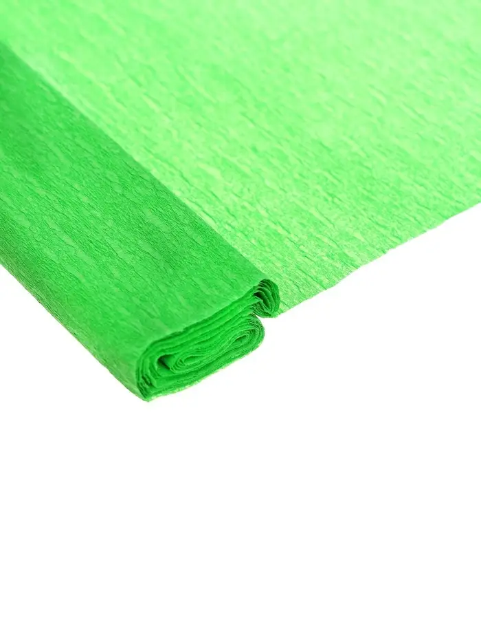 Бумага крепированная 50 х 200 см, в рулоне, 32 г/м2, светло-зелёная