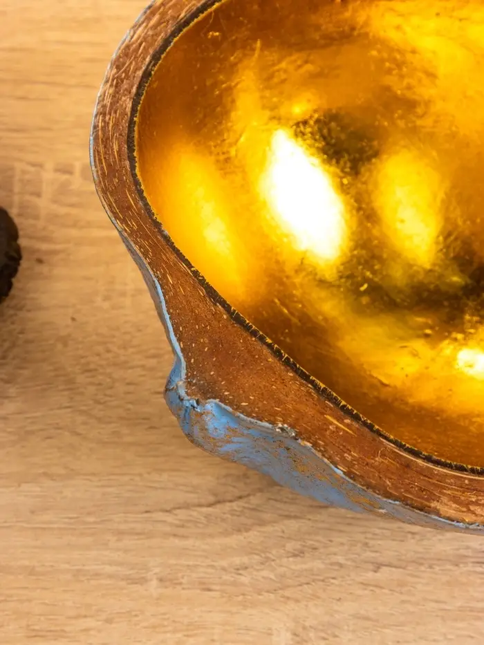 Чаша из кокоса, 22&times;19&times;10 см, сине-золотая