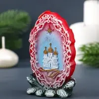 Свеча фигурная "Храм в рамке" 5,5х4х9 см, цв. красный