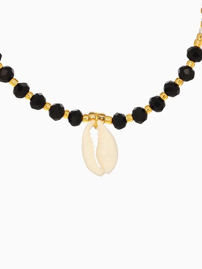 Браслет "Лила" длина 16 см, цв. чёрный, золотистый